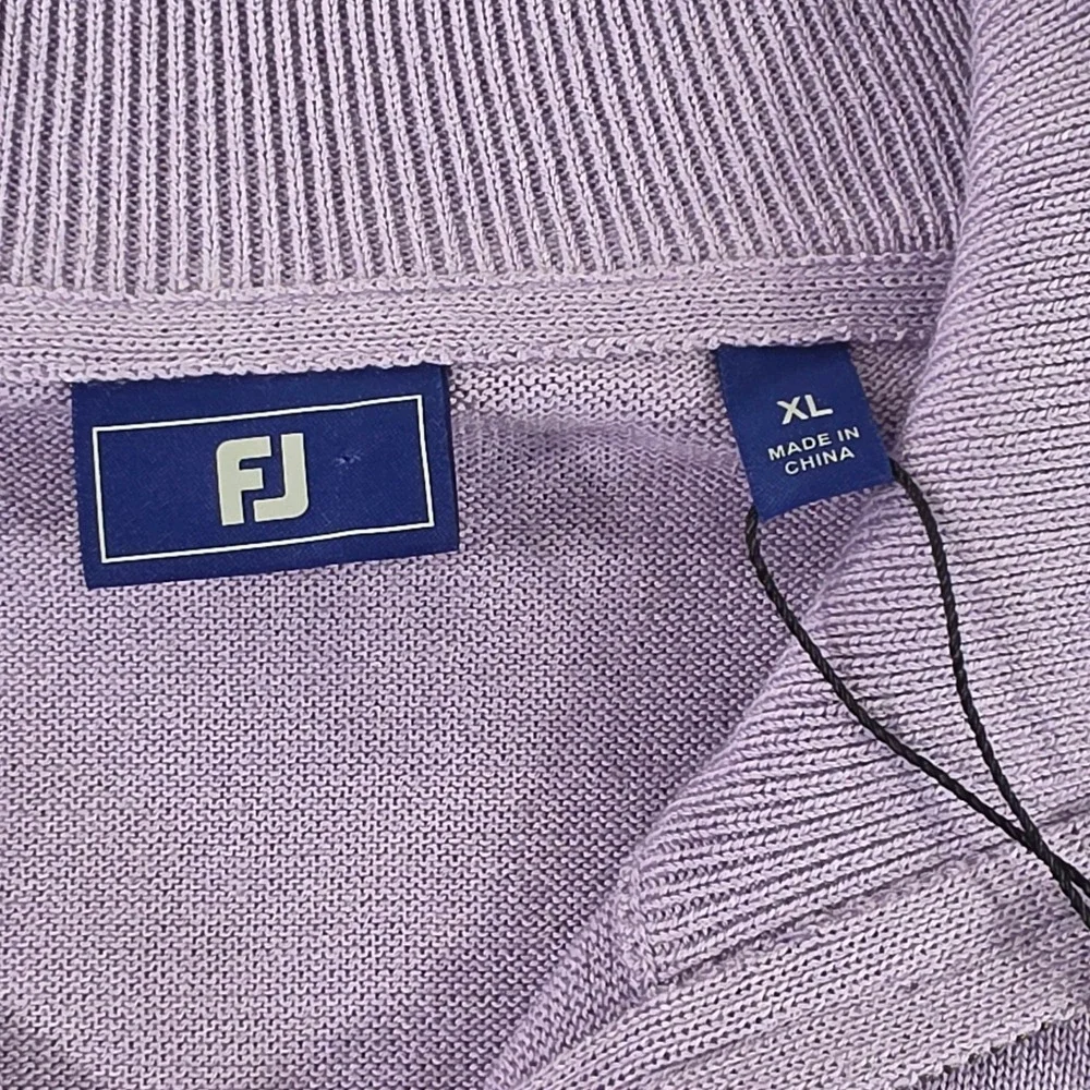 FootJoy NWT XL DriRelease Wool Half Zip Sweater Heather Lavender Golf Pullover